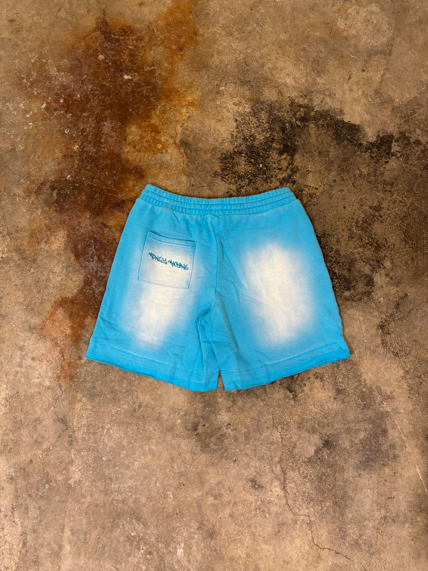 “Money Machine” summer shorts - azzurro