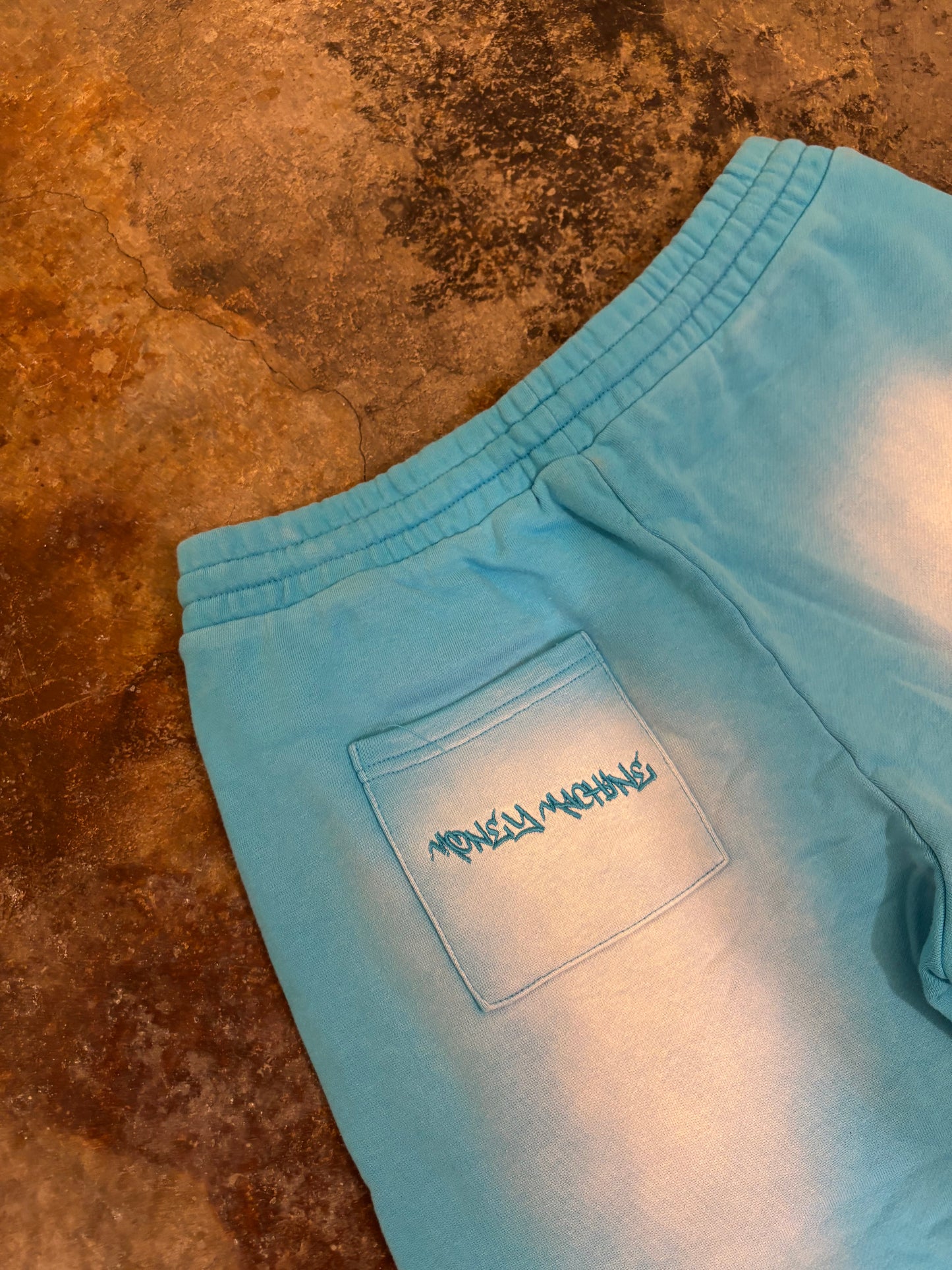 “Money Machine” summer shorts - azzurro