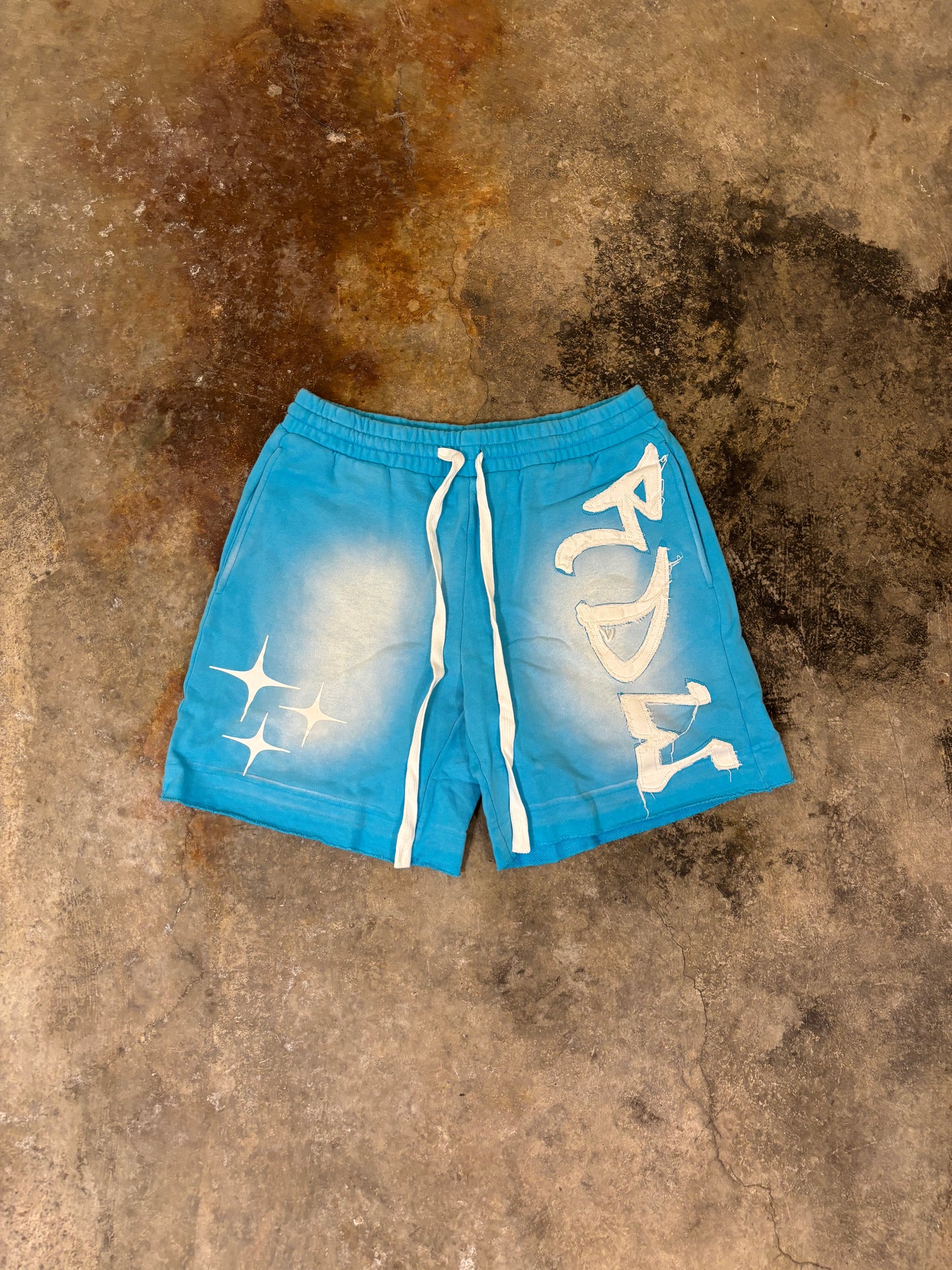 “Money Machine” summer shorts - azzurro