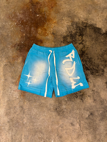 “Money Machine” summer shorts - azzurro